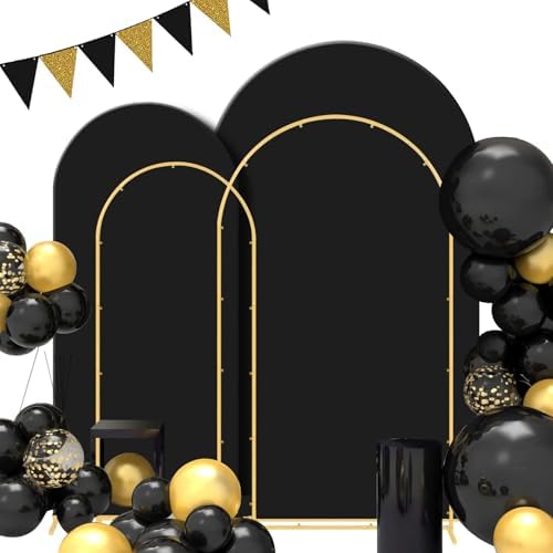 Wedding Arch Backdrop Stand Set Metal Arch Backdrop Stand with Wedding Arch Cover, Wedding Balloon Arch Backdrop
