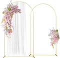 Wedding Arch Backdrop Stand Set of 2 Aluminum Gold Arched Frame (7.2FT, 6.6FT) for Birthday Party Bridal Baby