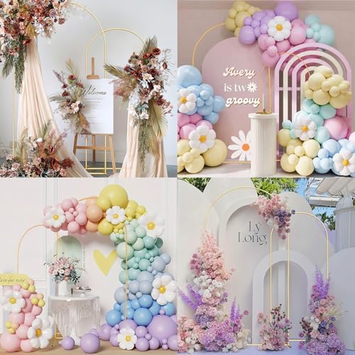 Wedding Arch Backdrop Stand Set of 2 Aluminum Gold Arched Frame (7.2FT, 6.6FT) for Birthday Party Bridal Baby, alternate view