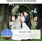 Wedding Arch Backdrop Stand Set of 2, Gold Metal, 7.3FT & 6FT, alternate view 6