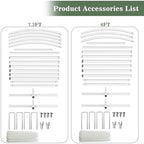 Wedding Arch Backdrop Stand Set of 2, White Metal, 7.3FT & 6FT, alternate view 5