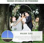 Wedding Arch Backdrop Stand Set of 2, White Metal, 7.3FT & 6FT, alternate view 6
