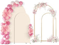 Wedding Arch Backdrop Stand Set of 2 With Beige Cover (7.2FT+6FT)