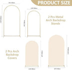 Wedding Arch Backdrop Stand Set of 2 With Beige Cover (7.2FT+6FT), alternate view 3