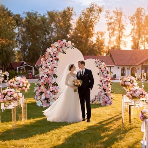 Wedding Arch Backdrop Stand Set of 2 With Beige Cover (7.2FT+6FT), alternate view 5