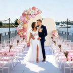 Wedding Arch Backdrop Stand Set of 2 With Beige Cover (7.2FT+6FT), alternate view 6