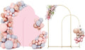 Wedding Arch Backdrop Stand Set of 2 With Pink Cover (7.2FT+6FT)