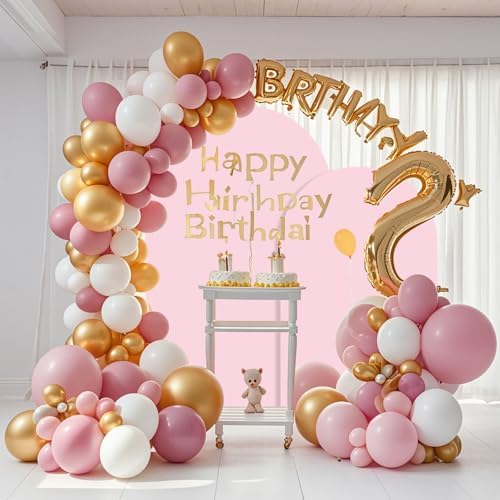 Wedding Arch Backdrop Stand Set of 2 With Pink Cover (7.2FT+6FT), alternate view 7