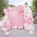 Wedding Arch Cover - 7.2FT Spandex Backdrop Cover & Round Top Arch Stand Cover for Bridal, Birthday, Baby Shower, alternate