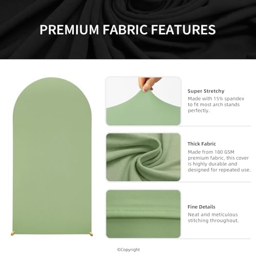 Wedding Arch Cover & Bridal Backdrop - 4FT Round Top Spandex Arch Stand Cover for Birthday, Baby Shower, alternate view 2