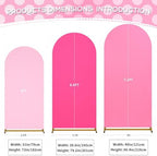 Wedding Arch Cover Pink Lavender Double-Sided Spandex Fitted Wedding Arch Stand Covers Set of 3 Round Top, alternate view 3