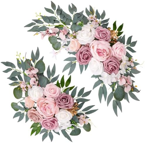 Wedding Arch Decorations 2 Pack, Arch Flowers Swag Dusty Rose