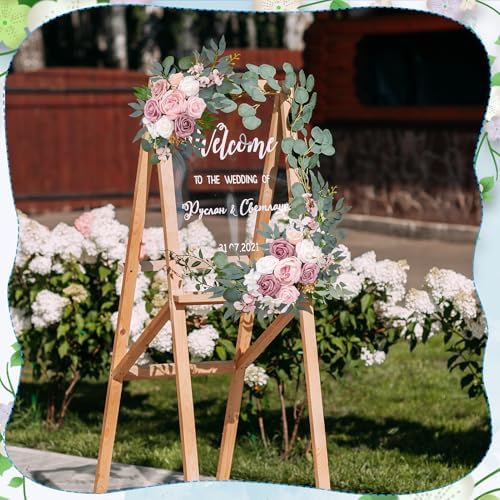 Wedding Arch Decorations 2 Pack, Arch Flowers Swag Dusty Rose, alternate view 6