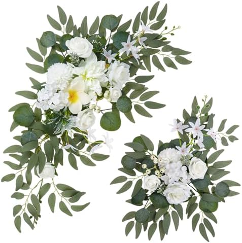Wedding Arch Decorations 2 Pack, Artificial Hanging Flowers