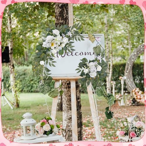 Wedding Arch Decorations 2 Pack, Artificial Hanging Flowers, alternate view 2