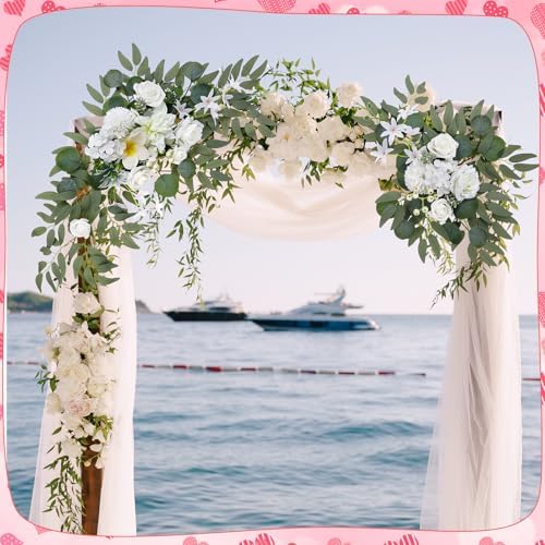 Wedding Arch Decorations 2 Pack, Artificial Hanging Flowers, alternate view 4