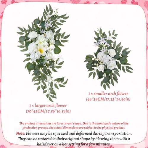Wedding Arch Decorations 2 Pack, Artificial Hanging Flowers, alternate view 7