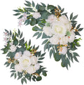 Wedding Arch Decorations 2 Pack, White Arch Flowers Swag Set