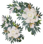 Wedding Arch Decorations 2 Pack, White Arch Flowers Swag Set