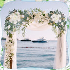 Wedding Arch Decorations 2 Pack, White Arch Flowers Swag Set, alternate view 4