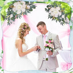 Wedding Arch Decorations 2 Pack, White Arch Flowers Swag Set, alternate view 5
