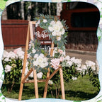 Wedding Arch Decorations 2 Pack, White Arch Flowers Swag Set, alternate view 6