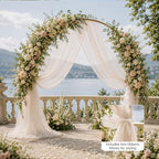 Wedding Arch Drape Sheer Tulle 1 Panel Ivory Backdrop for Ceremony Birthday in 31.5"W x 236"L (1 Panel) in Ivory, alternate