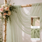 Wedding Arch Drape Sheer Tulle 1 Panel Sage Backdrop for Ceremony Birthday in 31.5"W x 236"L (1 Panel) in Sage, alternate