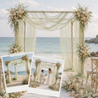 Wedding Arch Drape Sheer Tulle 1 Panel Sage Backdrop for Ceremony Birthday in 31.5"W x 236"L (1 Panel) in Sage, alternate