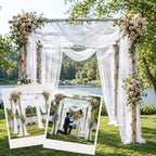 Wedding Arch Drape Sheer Tulle 1 Panel White Backdrop for Ceremony Birthday in 31.5"W x 236"L (1 Panel) in White, alternate