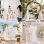 Wedding Arch Drape Sheer Tulle 2 Panel White Backdrop for Ceremony Birthday in 31.5"W x 236"L (2 Panel) in White, alternate