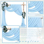 Wedding Arch Drapes Fabric 4 Panels 20Ft Length x 28" Width Baby Blue Arch Draping Chiffon Fabric Sheer Curtains, alternate
