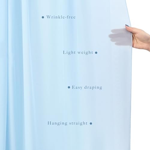 Wedding Arch Drapes Fabric 4 Panels 20Ft Length x 28" Width Baby Blue Arch Draping Chiffon Fabric Sheer Curtains, alternate