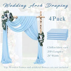 Wedding Arch Drapes Fabric 4 Panels 20Ft Length x 28" Width Baby Blue Arch Draping Chiffon Fabric Sheer Curtains, alternate