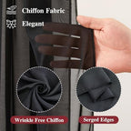 Wedding Arch Draping Fabric, 1 Panel 18FT Black Sheer Backdrop Curtain Chiffon Fabric Drapery Voile Scarf, alternate view 2