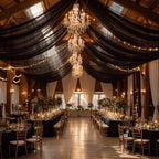 Wedding Arch Draping Fabric, 1 Panel 18FT Black Sheer Backdrop Curtain Chiffon Fabric Drapery Voile Scarf, alternate view 7