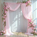 Wedding Arch Draping Fabric 1 Panel 18Ft Blush Chiffon Fabric Drapes Arbor Drapery for Wedding Ceremony
