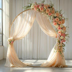 Wedding Arch Draping Fabric, 1 Panel 18FT Champagne Sheer Backdrop Curtain Chiffon Fabric Drapery Voile Scarf, alternate view
