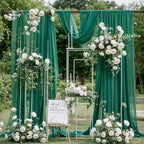 Wedding Arch Draping Fabric, 1 Panel 18FT Emerald Green Sheer Backdrop Curtain Chiffon Fabric Drapery Voile