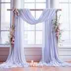 Wedding Arch Draping Fabric, 1 Panel 18FT Purple Sheer Backdrop Curtain Chiffon Fabric Drapery Voile Scarf