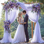Wedding Arch Draping Fabric, 1 Panel 18FT Purple Sheer Backdrop Curtain Chiffon Fabric Drapery Voile Scarf, alternate view 4