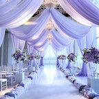 Wedding Arch Draping Fabric, 1 Panel 18FT Purple Sheer Backdrop Curtain Chiffon Fabric Drapery Voile Scarf, alternate view 7