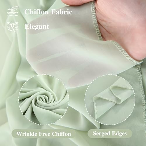 Wedding Arch Draping Fabric, 1 Panel 18FT Sage Green Sheer Backdrop Curtain Chiffon Fabric Drapery Voile Scarf, alternate