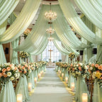 Wedding Arch Draping Fabric, 1 Panel 18FT Sage Green Sheer Backdrop Curtain Chiffon Fabric Drapery Voile Scarf, alternate