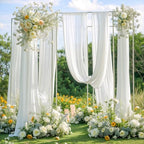 Wedding Arch Draping Fabric, 1 Panel 18FT White Sheer Backdrop Curtain Chiffon Fabric Drapery Voile Scarf, alternate view 3