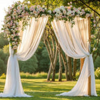 Wedding Arch Draping Fabric, 1 Panel 18FT White Sheer Backdrop Curtain Chiffon Fabric Drapery Voile Scarf, alternate view 6