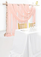 Wedding Arch Draping Fabric, 1 Panel 28" x 20ft Blush Pink Drapes for Ceremony, Chiffon Fabric Arbor Drapery, alternate view