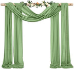 Wedding Arch Draping Fabric,1 Panel 28" x20ft Sage Green Wedding Arch Drapes for Ceremony Chiffon Fabric Drapes