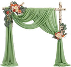 Wedding Arch Draping Fabric,1 Panel 28" x20ft Sage Green Wedding Arch Drapes for Ceremony Chiffon Fabric Drapes, alternate