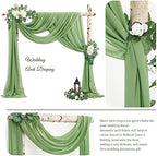 Wedding Arch Draping Fabric,1 Panel 28" x20ft Sage Green Wedding Arch Drapes for Ceremony Chiffon Fabric Drapes, alternate